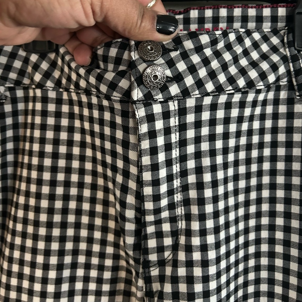 Sabrina Lauren Pants - black/white gingham plaid capri length - Picture 4 of 10
